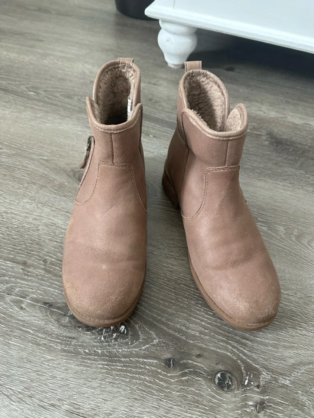 UGG Blush Taupe Ankle Boots with Shearling Lining